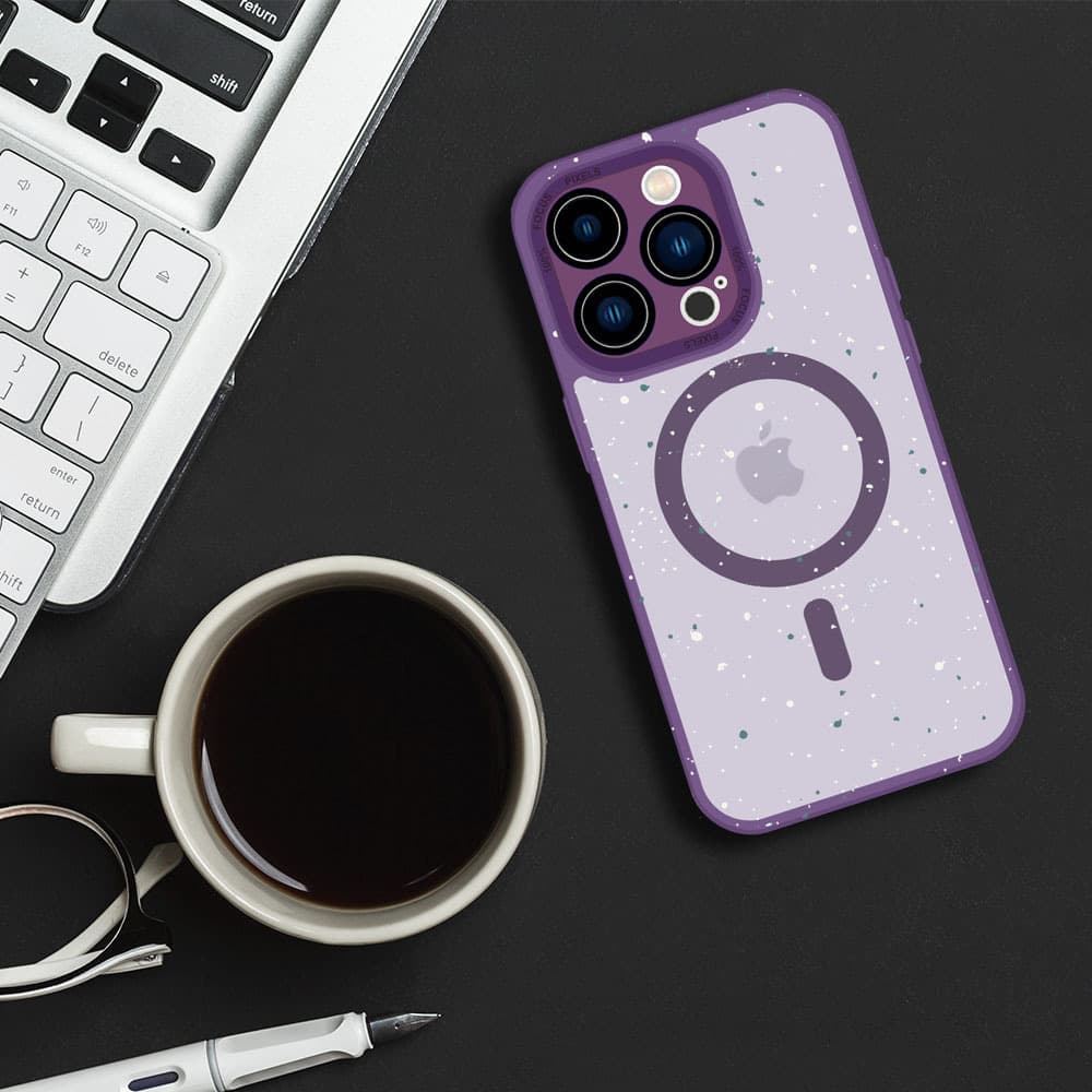 Tel Protect Magnetic Splash Frosted Case pro Iphone 15 Pro Max Purple - náhled 5