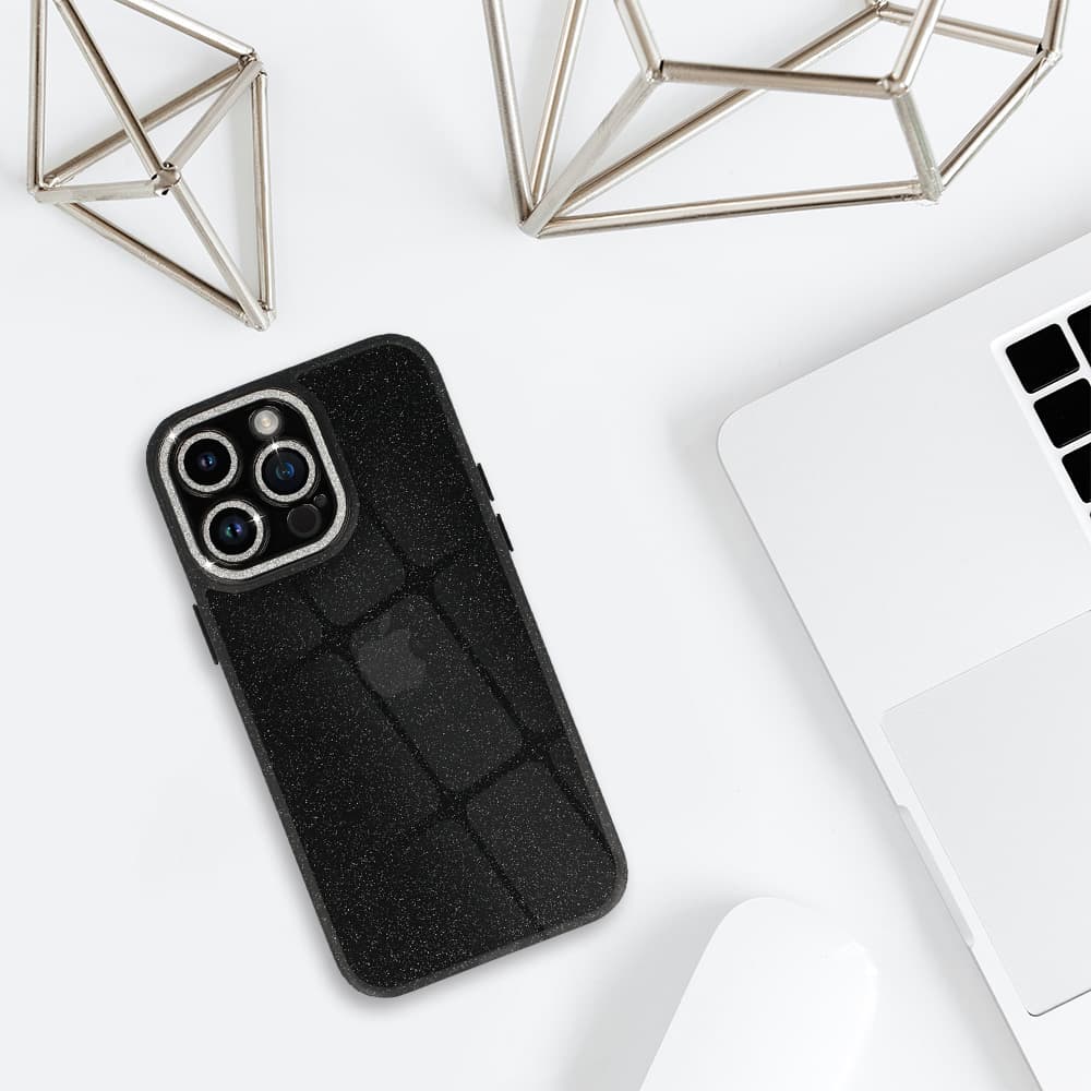 Pouzdro na mobil se třpytkami pro Iphone 13 Pro Max černé - náhled 5