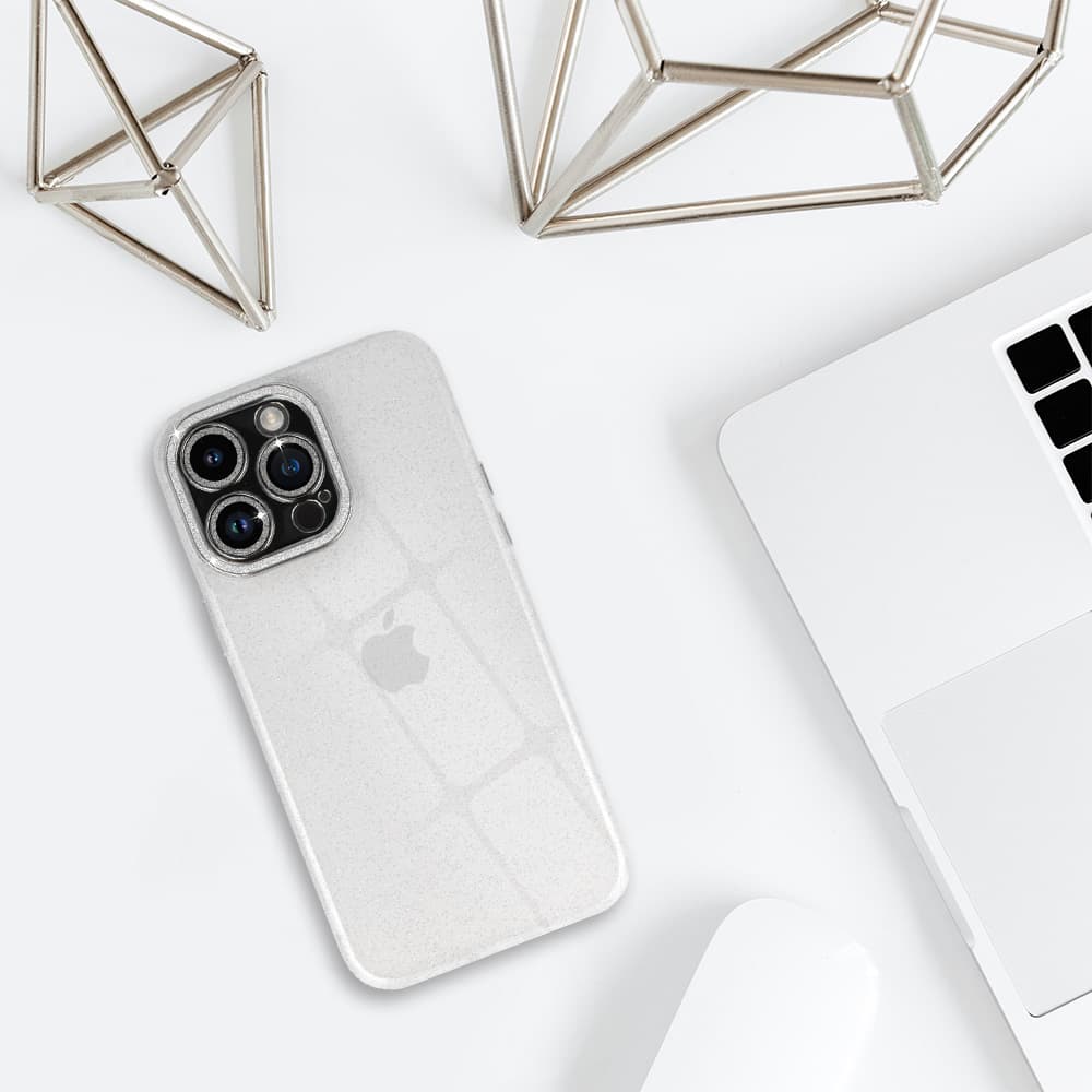 Pouzdro na mobil se třpytkami pro Iphone 14 Pro průhledné - náhled 5
