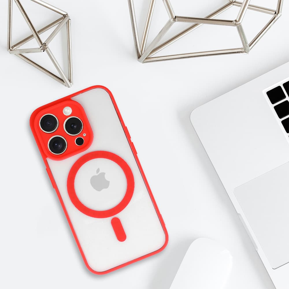 Zadní kryt Acrylic Color Magsafe pro Iphone 13 Pro červený - náhled 5