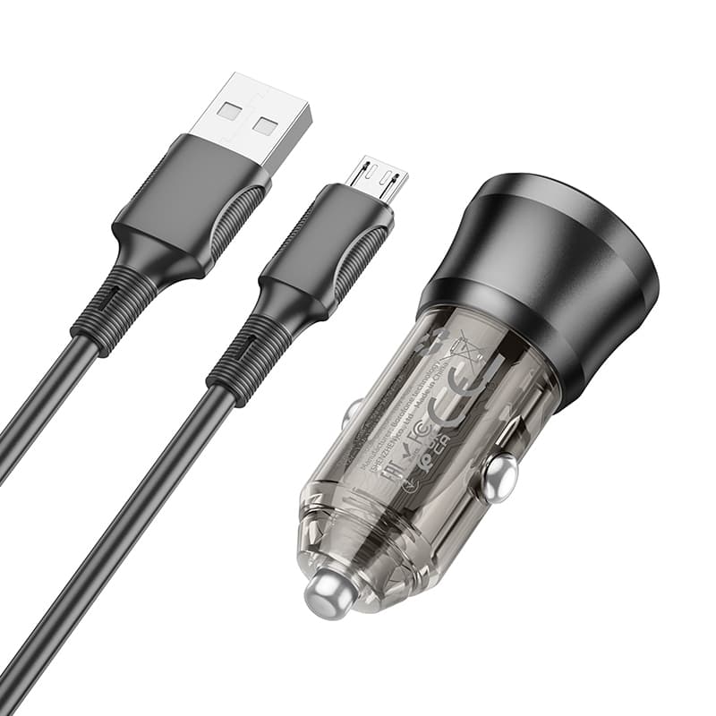 Rychlonabíječka do auta Borofone BZ23 vč. datového kabelu micro-USB 18W černá - náhled 5