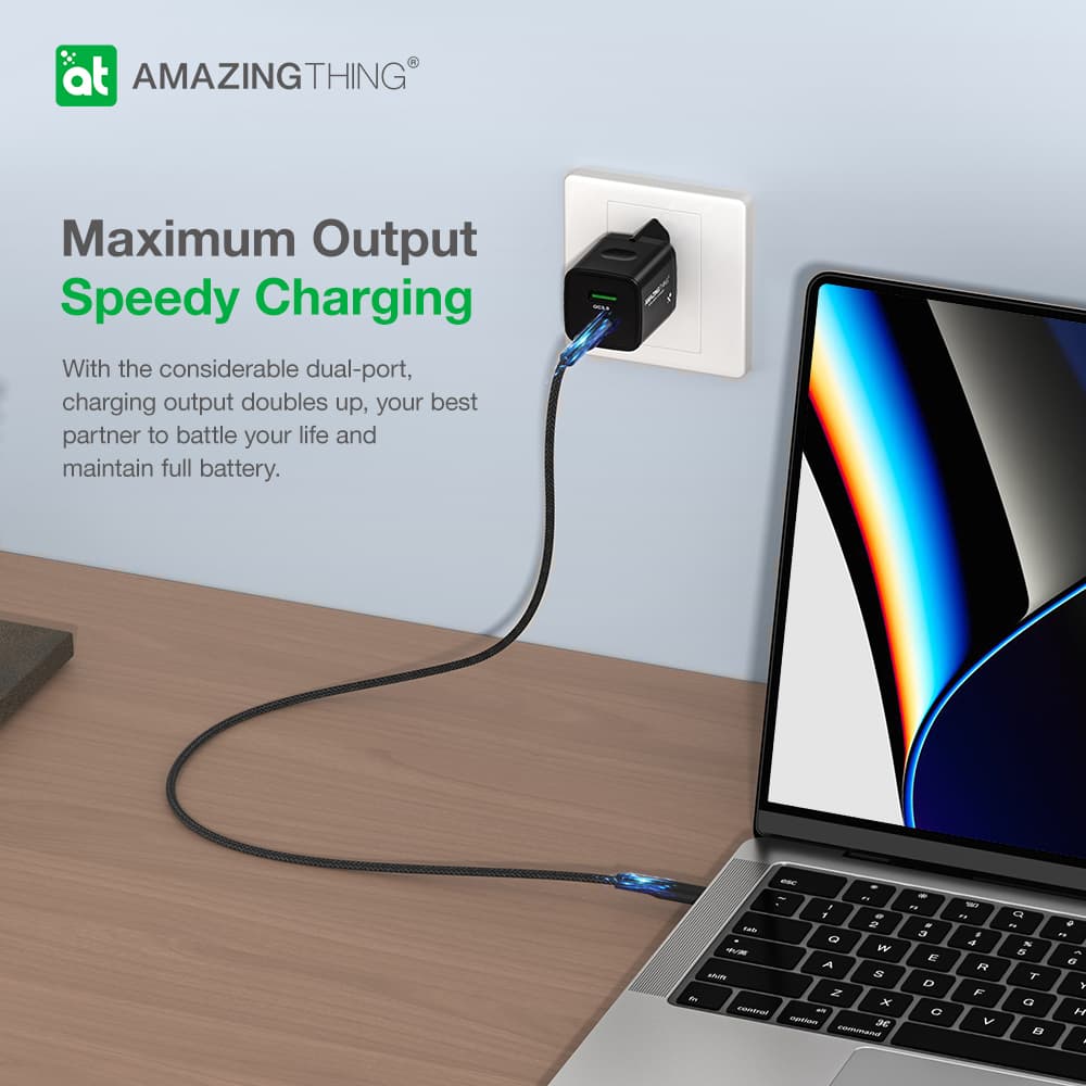 Adaptér Amazing Thing Speed Pro EUPD30WB s funkcí rychlonabíjení Dual 30W černý - náhled 5