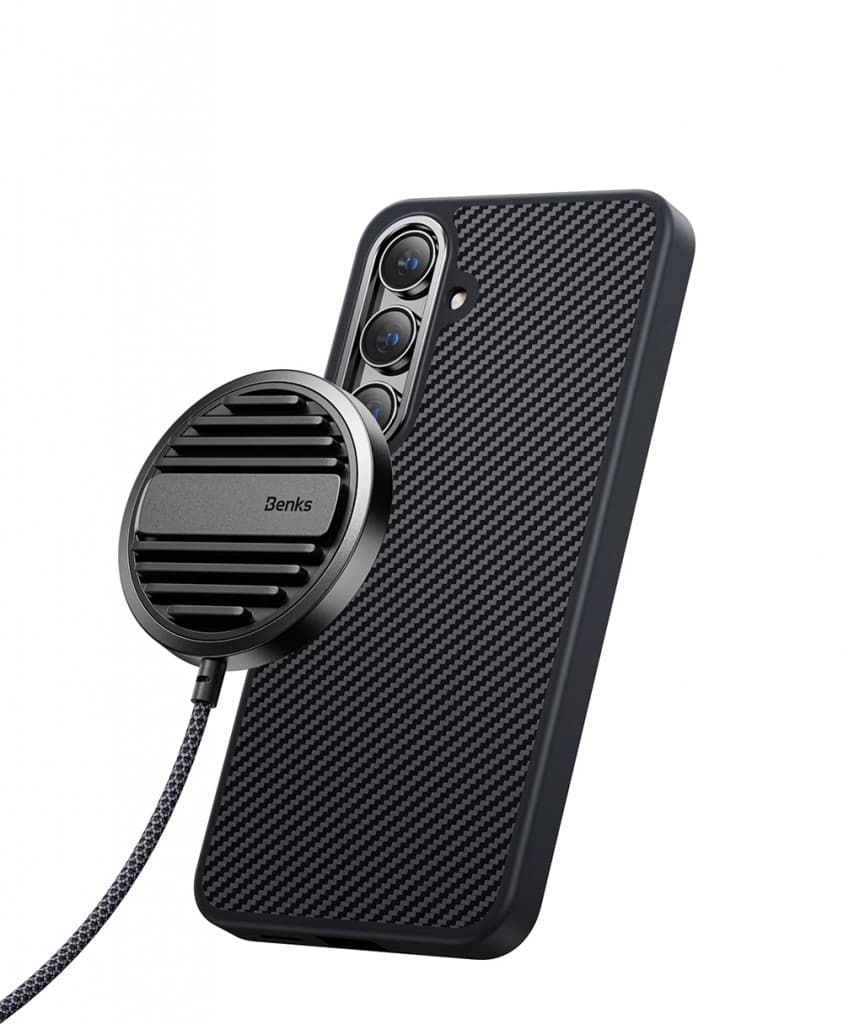 Zadní kryt Benks Etui Magnetic Hybrid Armor Pro Kevlar 600D pro Samsung Galaxy S24 Plus černý - náhled 5