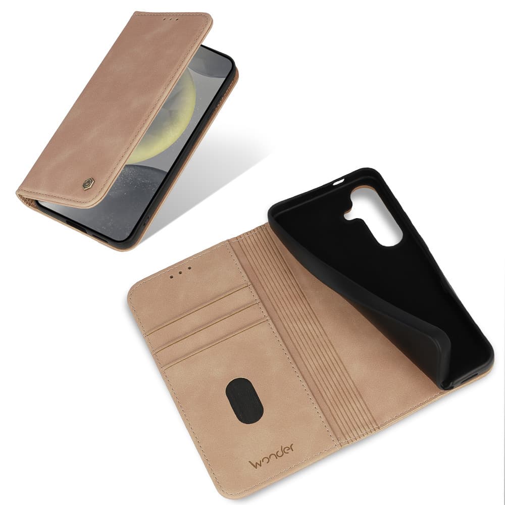 Knížkové pouzdro Wonder Smart pro Samsung A15 cappuccino - náhled 5