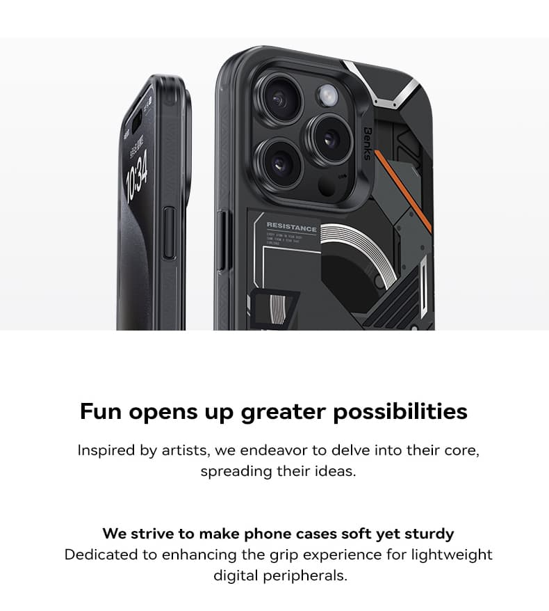 Zadní kryt Benks Magnetic Mecha pro iPhone 15 Pro Max bílý - náhled 5