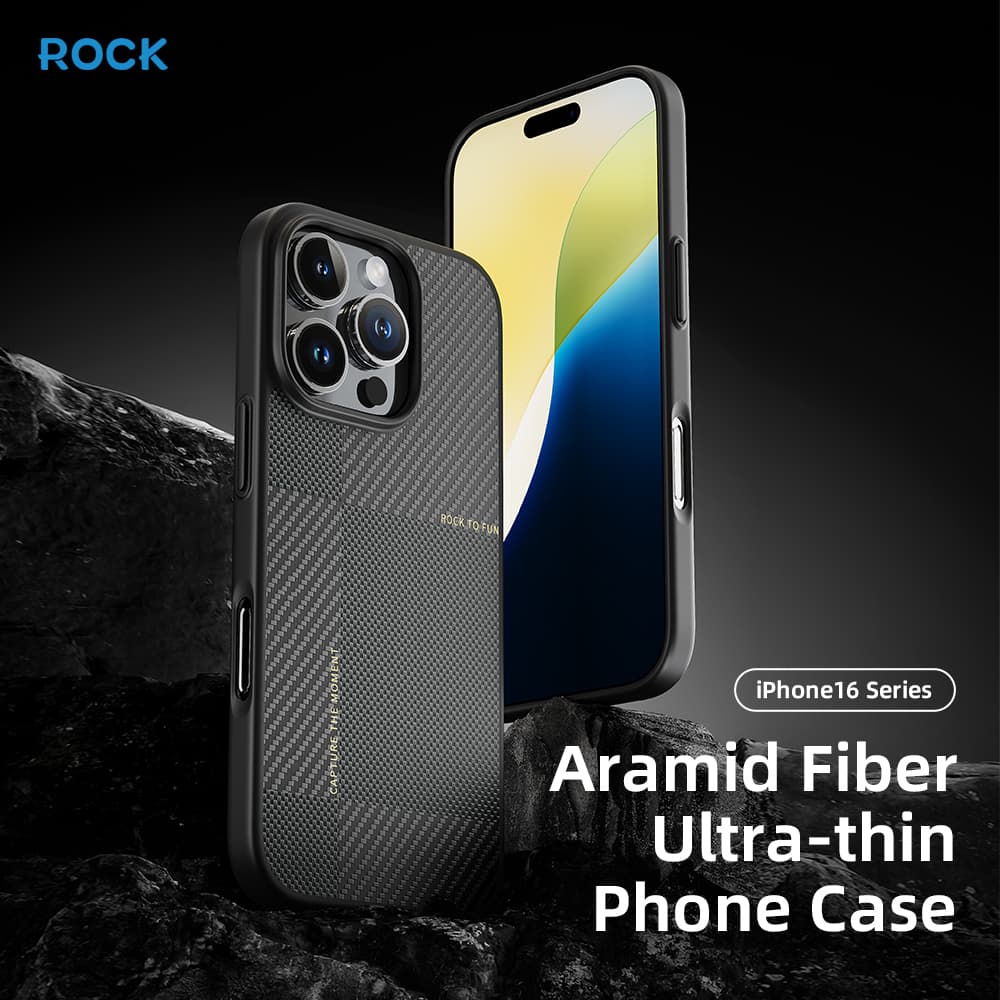 Zadní kryt Rock Ultra Thin Aramid Fiber Kevlar 600D pro iPhone 16 Pro černý - náhled 5