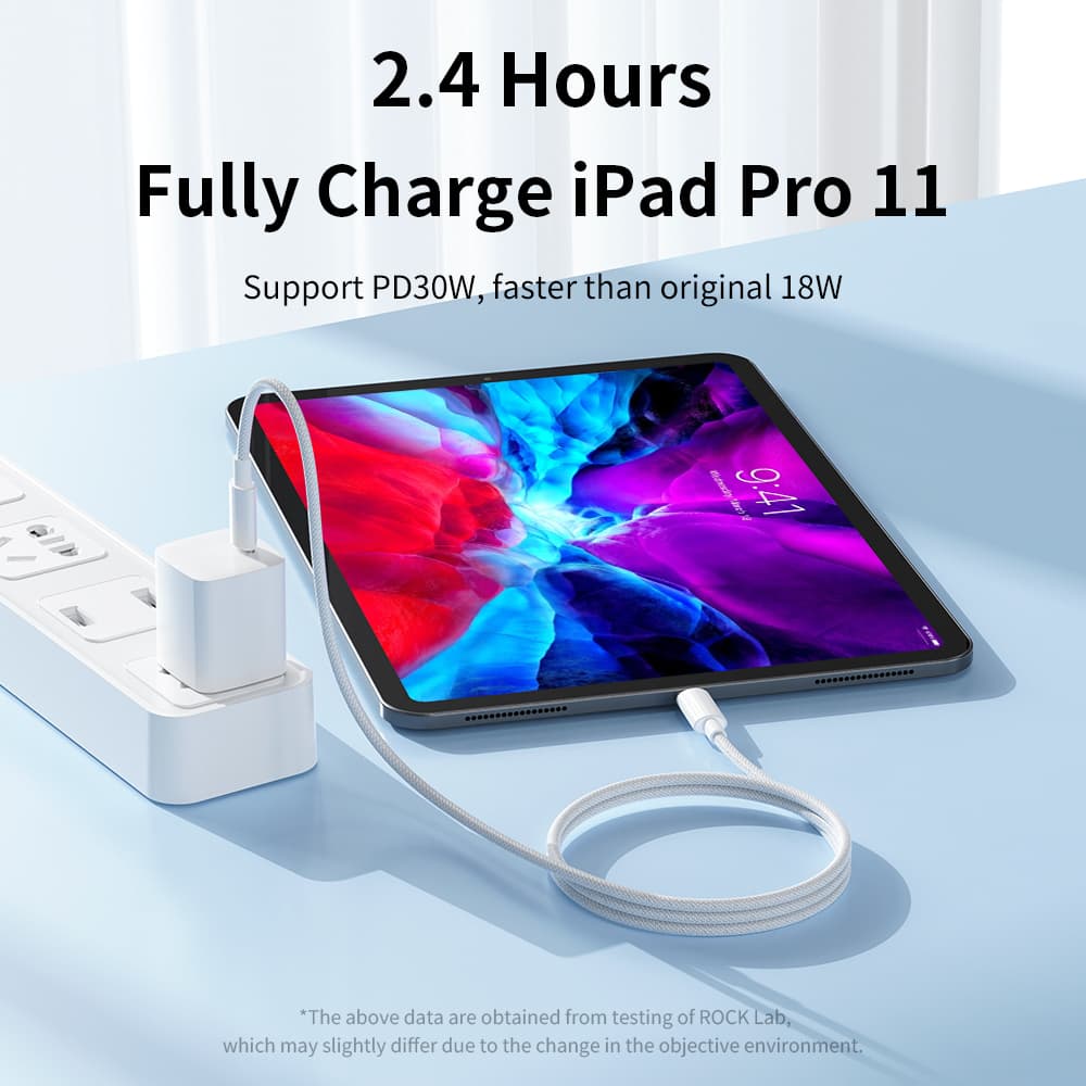 Datový kabel Rock R6 USB-C - USB-C PD 100W 5A 2m bílý - náhled 5