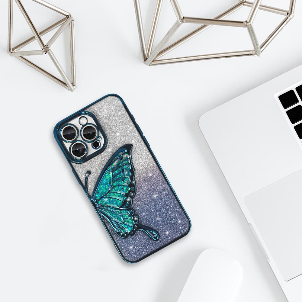 Zadní kryt Tel Protect Butterfly Water pro iPhone 13 Pro modrý - náhled 5