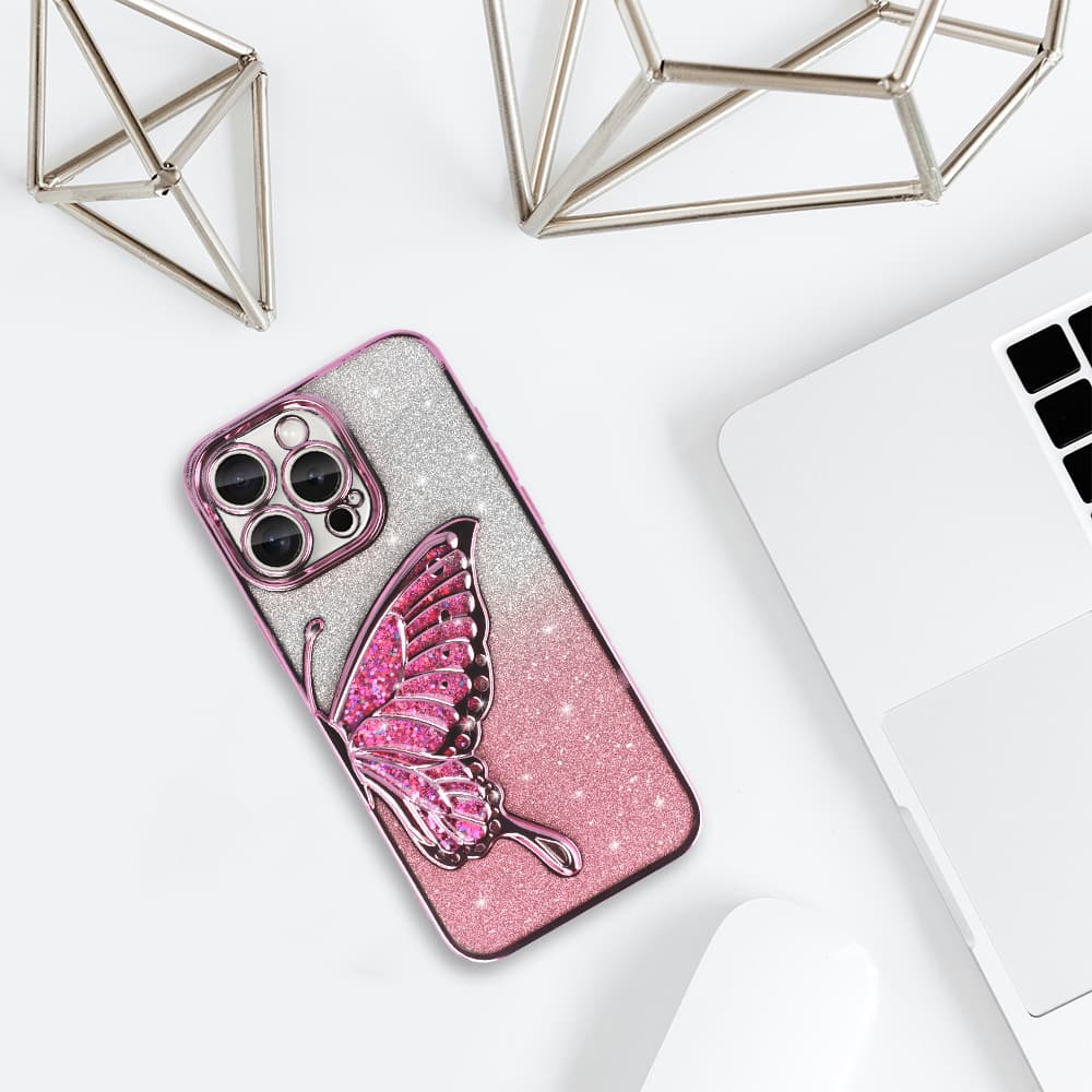 Zadní kryt Tel Protect Butterfly Water pro iPhone 13 Pro růžový - náhled 5