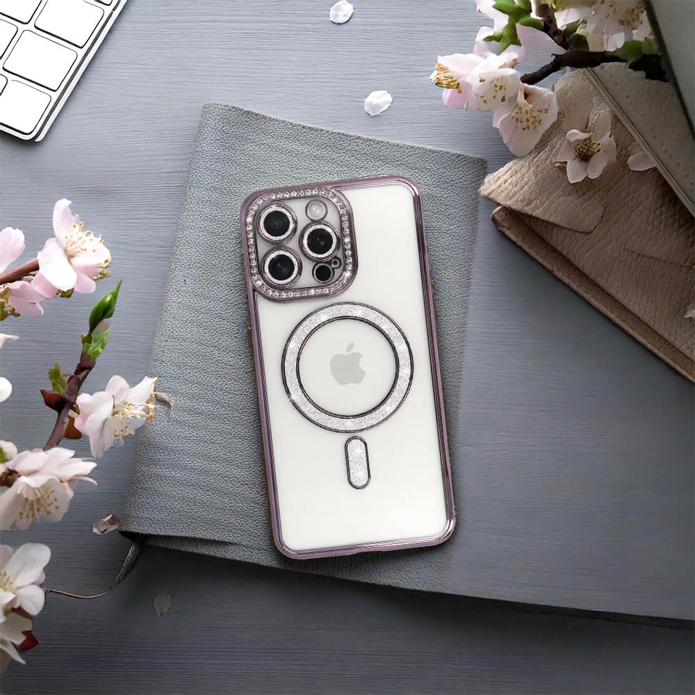 Zadní kryt Bling Magsafe pro iPhone 16 Pro Max fialový - náhled 4