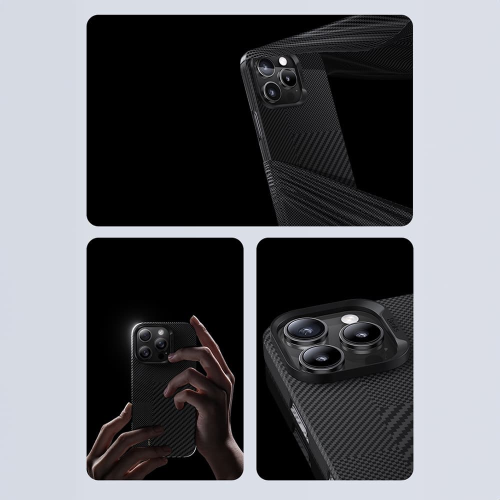 Zadní kryt Benks Montage Magnetic Armor Air Kevlar PC Frame 600D+1500D (MB65) pro iPhone 16 Pro black - náhled 5