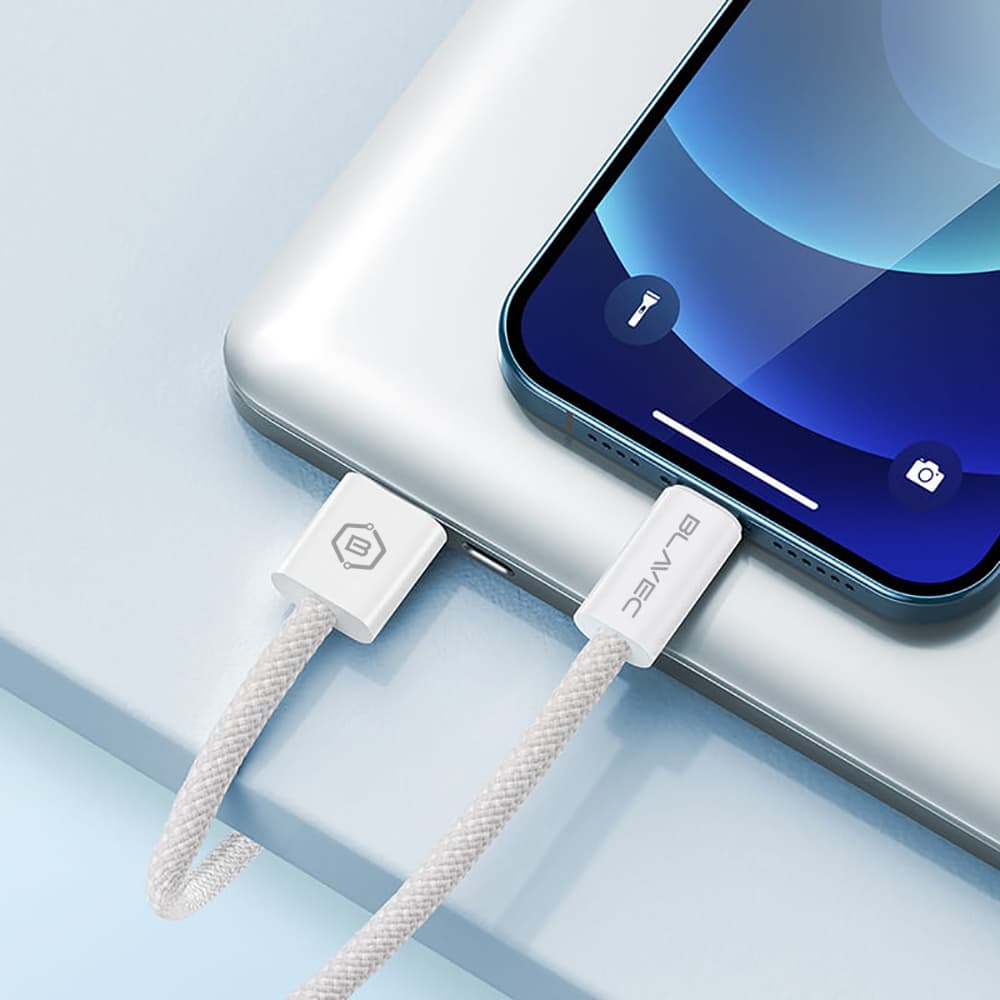Datový kabel Blavec Candy Braided USB-C - USB-C PD 60W 3A 2m (CCA-CC3W20) bílý - náhled 5
