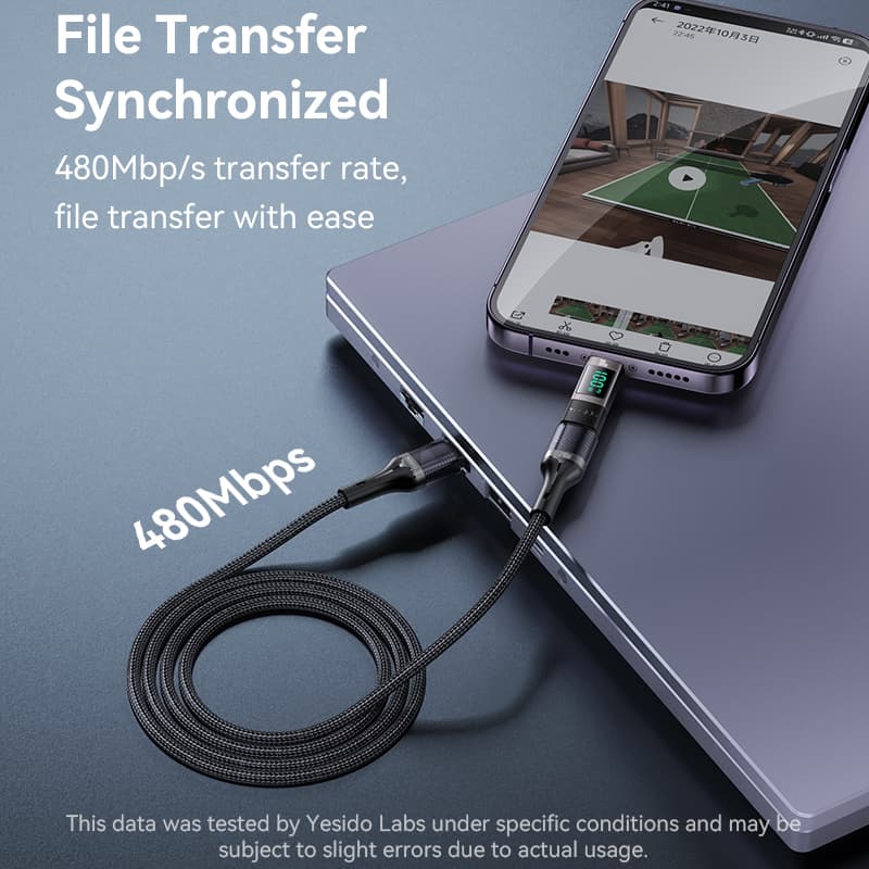 Adaptér Yesido OTG GS24 USB-C - USB-C s LCD displejem černý - náhled 5