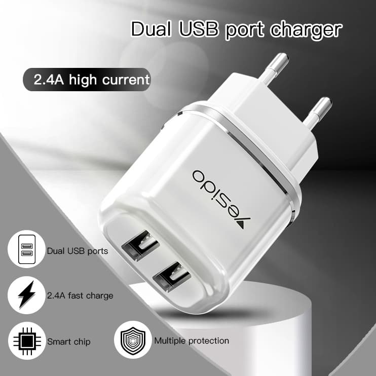 Adaptér Yesido YC26 EU 18W Dual bílý - náhled 4
