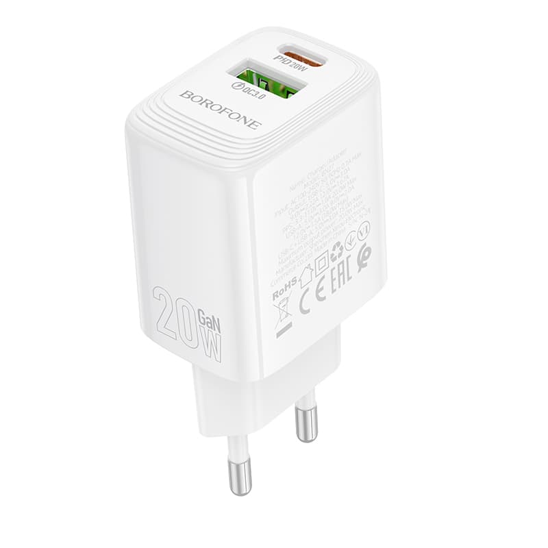 Adaptér Borofone BN27 Fuente s funkcí rychlonabíjení 20W Dual bílý - náhled 5