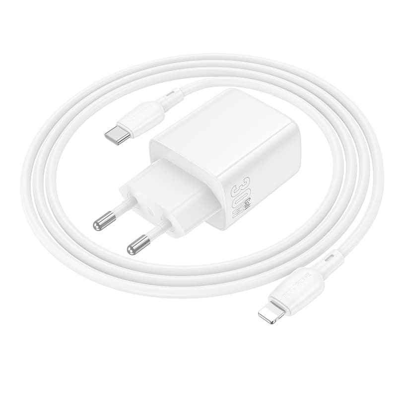 Rychlonabíječka Borofone BN29 Fuente s datovým kabelem Lightning 30W Dual bílá - náhled 5