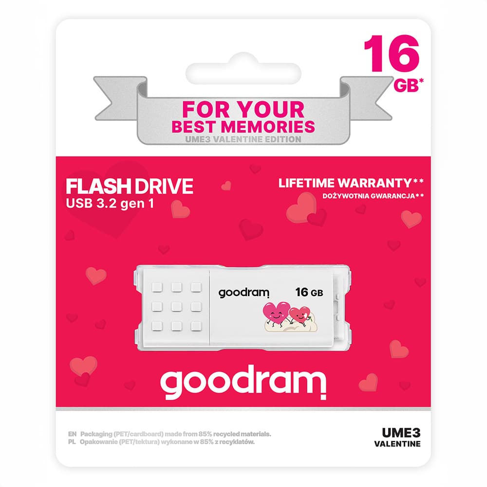 Flash disk GOODRAM UME3 16GB USB 3.2 Gen 1 White Valentine - náhled 5