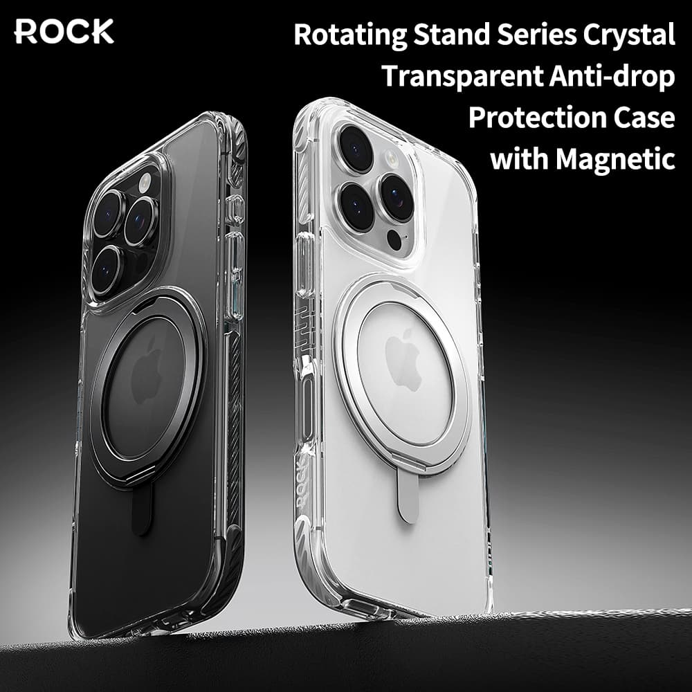 Zadní kryt Rock Rotating Stand Crystal Series Magnetic pro iPhone 16 černý - náhled 5