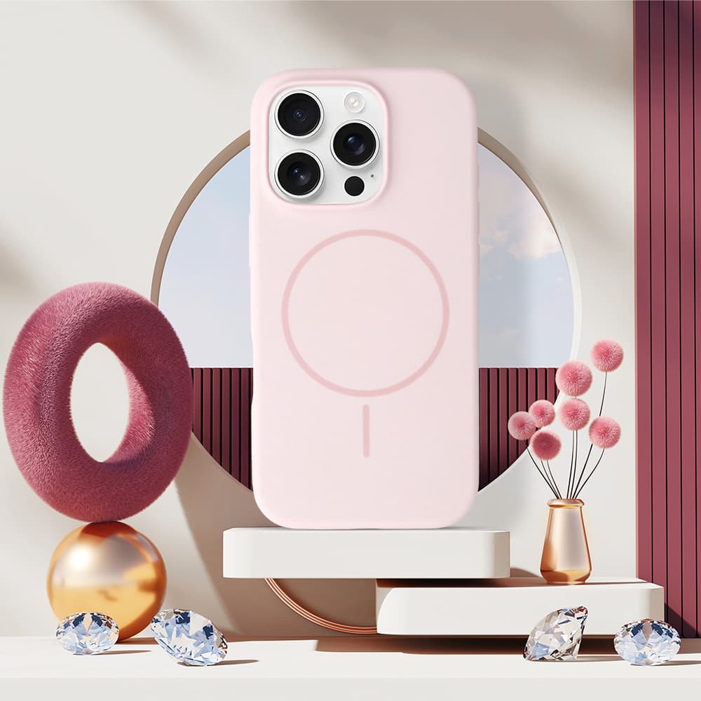 Zadní kryt Magsafe Slim Silicone pro iPhone 15 Pro light pink - náhled 4