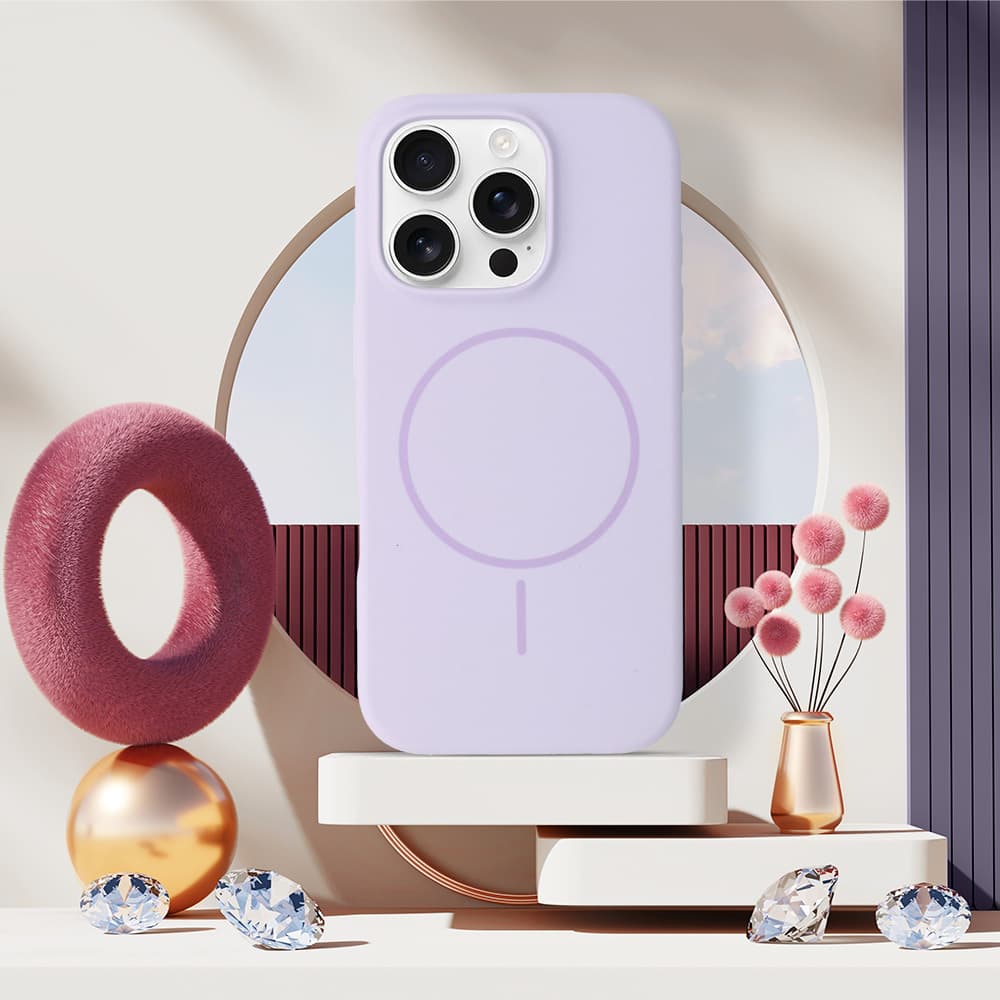 Zadní kryt Magsafe Slim Silicone pro iPhone 15 Pro Max purple - náhled 4