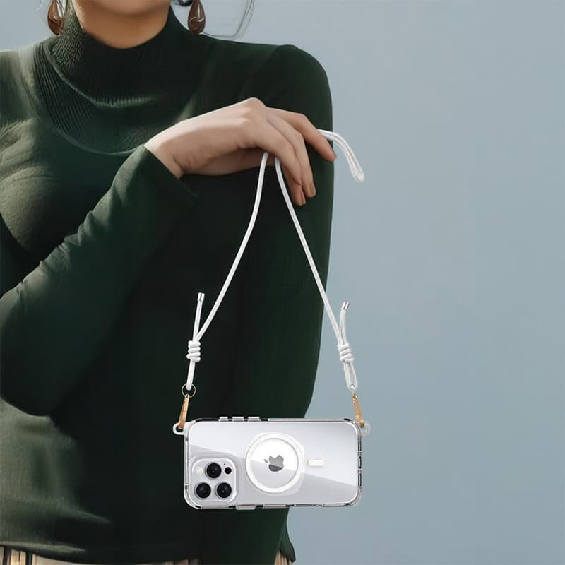 Zadní kryt Tel Protect Strap Clear pro iPhone 15 Pro white - náhled 5