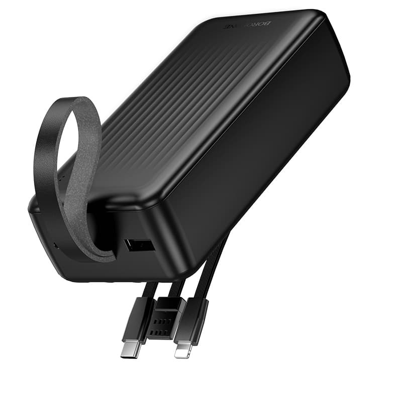 Powerbank Borofone 30000mAh BJ79B Clever - USB-A - s USB-C a Lightning kabelem černá - náhled 5
