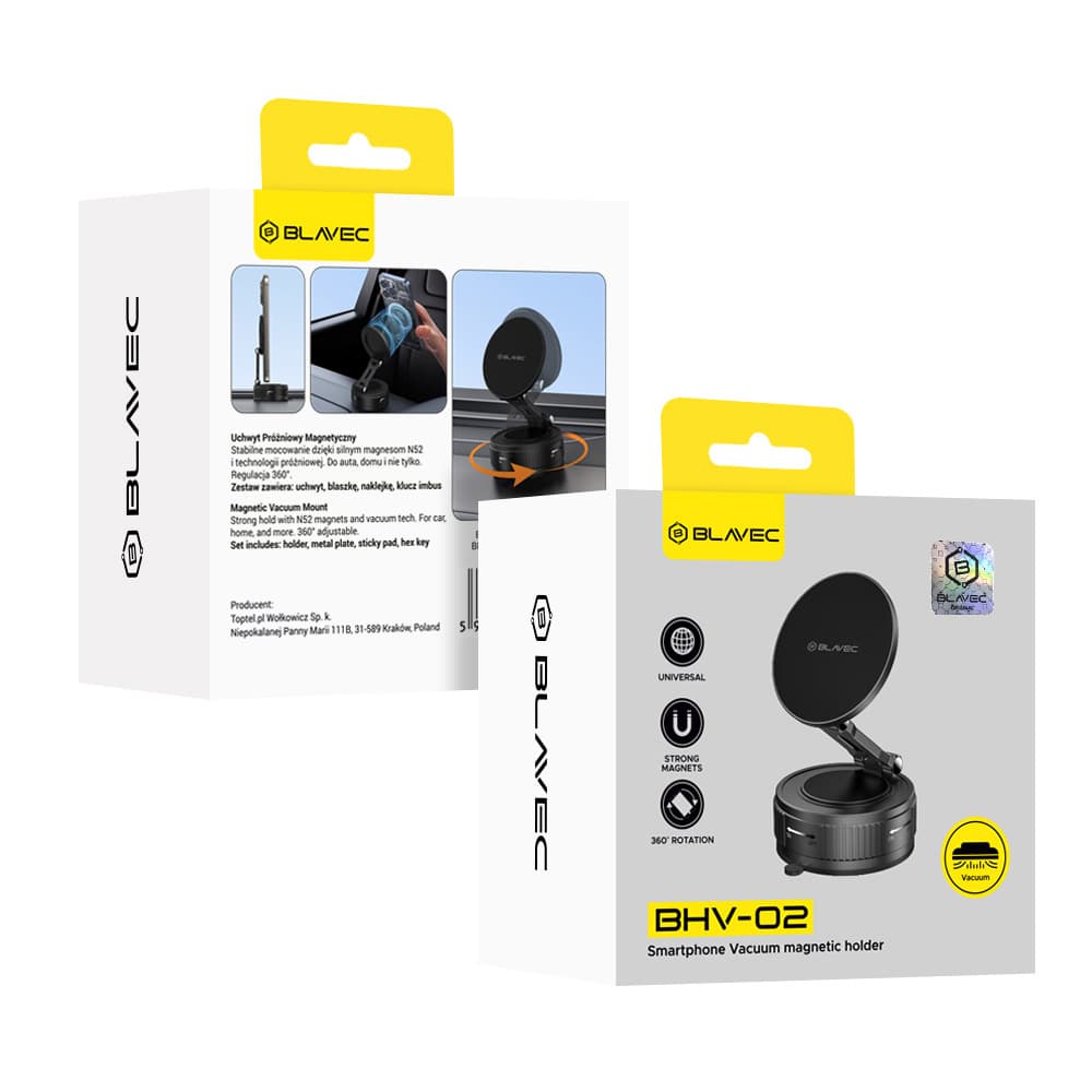 Držák do auta Blavec BHV-02 Vacuum Magnetic (BHV02-PMB) černý - náhled 5