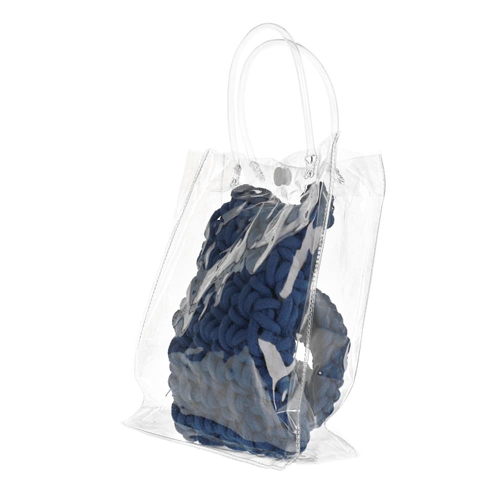 Kabelka na mobil Knitted blue - náhled 5