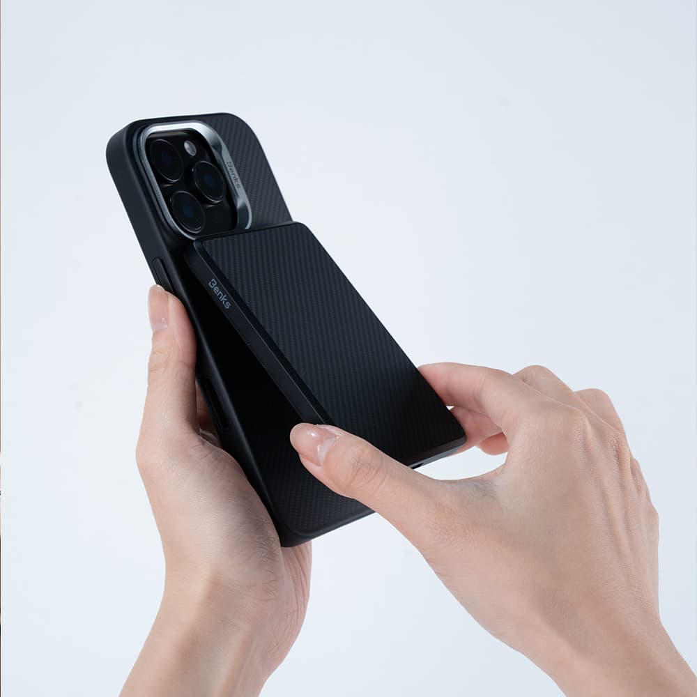 Zadní kryt Benks Magnetic Armor Pro Kevlar Metal Frame 600D (AD66) pro iPhone 16 Pro Max black - náhled 5