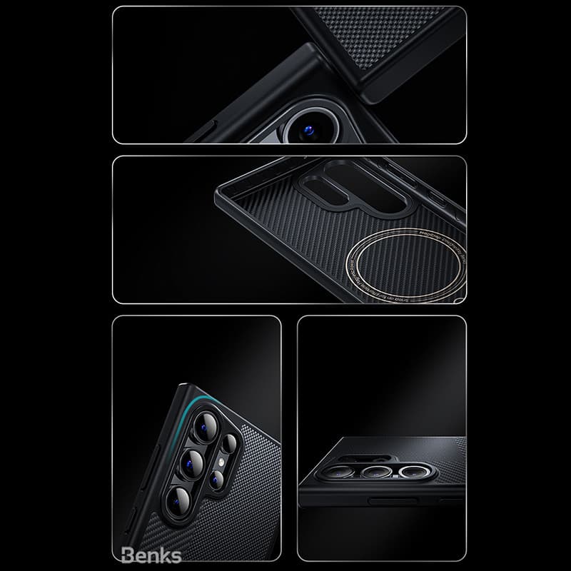 Zadní kryt Benks Montage Magnetic Armor Pro Kevlar Metal Frame 600D+1500D (MA41) pro Samsung Galaxy S24 Plus black - náhled 5