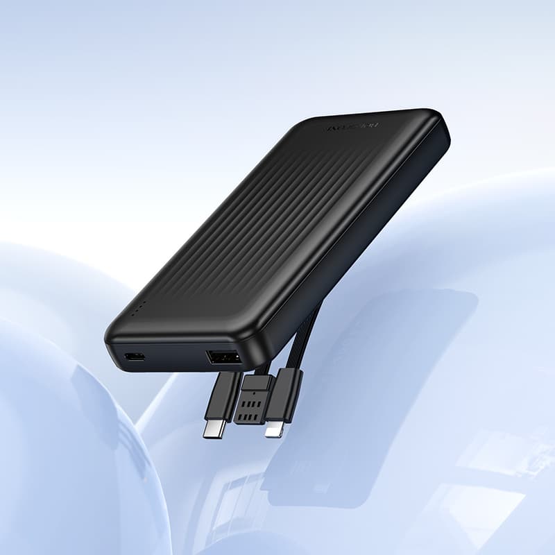 Powerbank Borofone 10000mAh BJ79 Clever - USB-A - s USB-C a Lightning kabelem černá - náhled 5