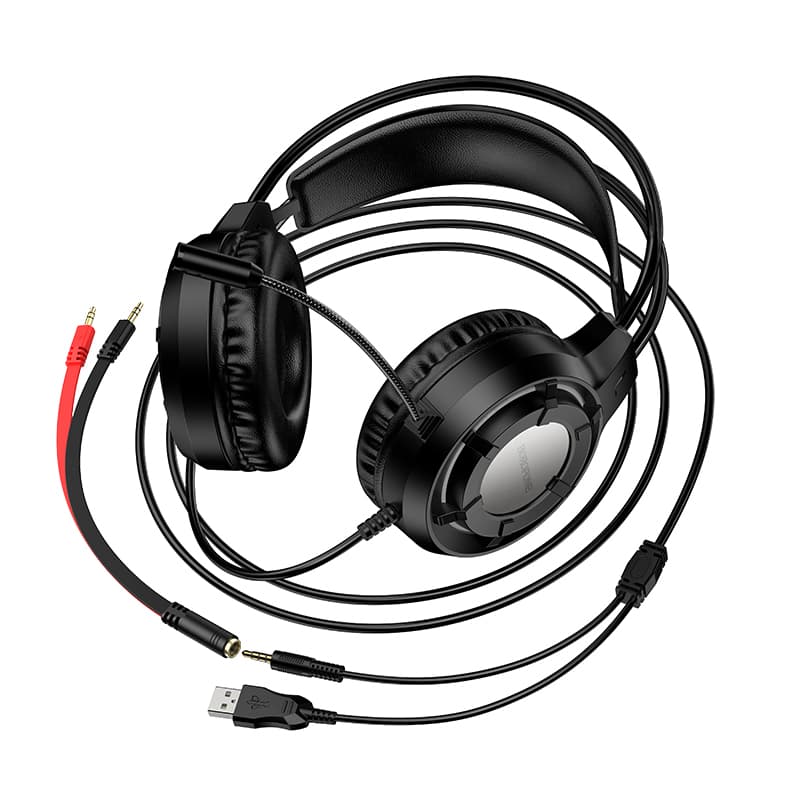 Sluchátka Borofone BO112 Wave gaming s mikrofonem černá - náhled 5