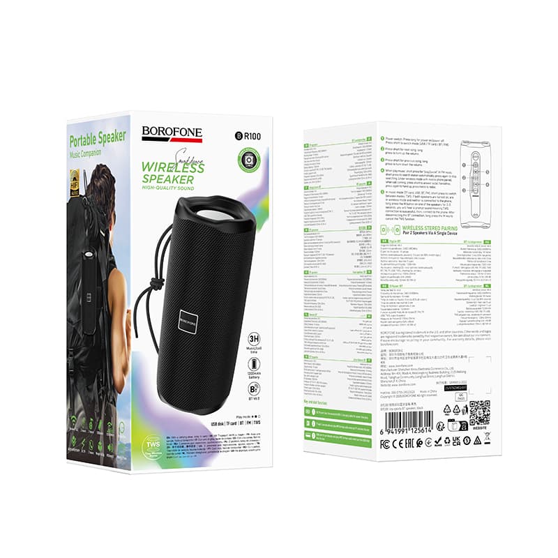 Reproduktor Borofone Portable Bluetooth BR100 Joy černý - náhled 5