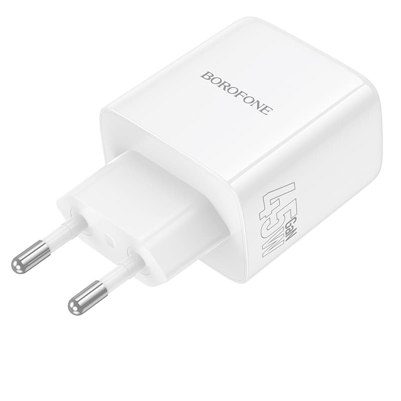 Cestovní adaptér Borofone BN31 Cargador GaN 2xType C - QC 3.0 PD 45W bílý - náhled 5