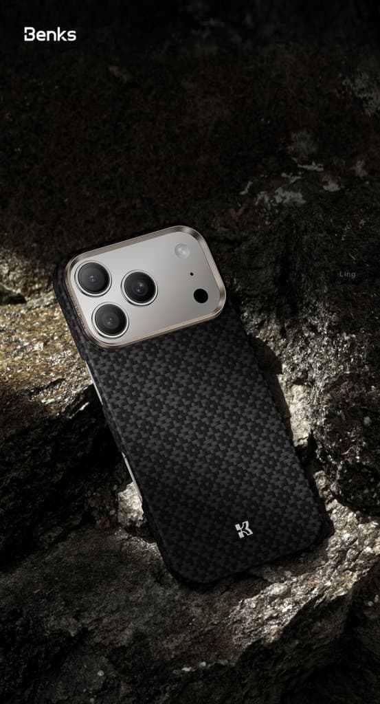 Benks Magnetic Armor Air Armor Grid Kevlar Case Metal Frame 600D (B069) pro iPhone 17 Pro černá - náhled 5