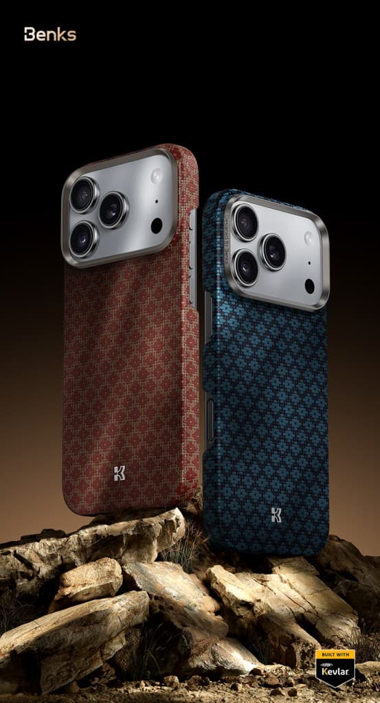 Benks Magnetic Armor Air Armor Grid Kevlar Case Metal Frame 600D (0069) pro iPhone 17 Pro oranžový - náhled 5