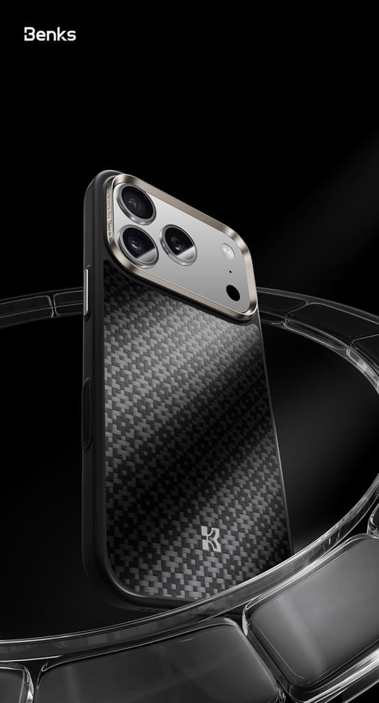 Benks Magnetic Armor Pro Armor Grid kevlarové pouzdro s kovovým rámem 600D (Y069) pro iPhone 17 Pro černé - náhled 5