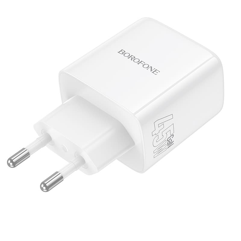 Adaptér Borofone BN30 Cargador GaN – USB + Type C – QC 3.0 PD 45W bílý - náhled 5