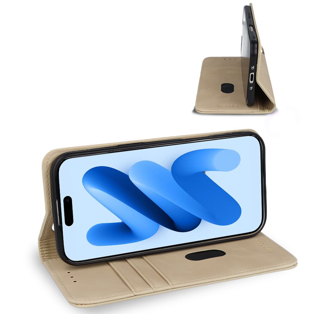 Knížkové pouzdro Wonder Smart pro iPhone Air světle zlaté - náhled 5