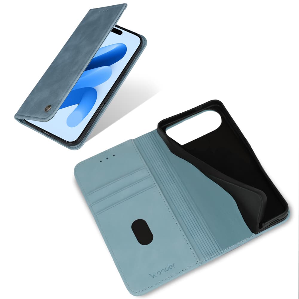 Knížkové pouzdro Wonder Smart pro iPhone Air nebesky modrá - náhled 5