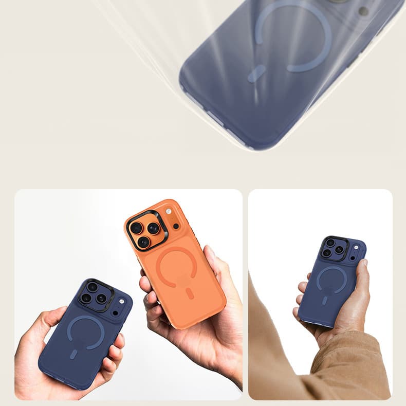Magnetické ochranné pouzdro Benks Lucid Armor (C070) pro iPhone 17 Pro Max s tlačítkem pro ovládání fotoaparátu, oranžové - náhled 5