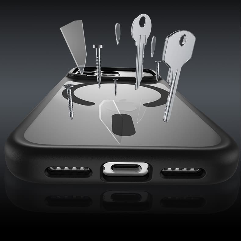 Magnetický kryt Benks Mist s kovovým rámem a tlačítkem pro ovládání fotoaparátu pro iPhone 17 Pro Max oranžový - náhled 5