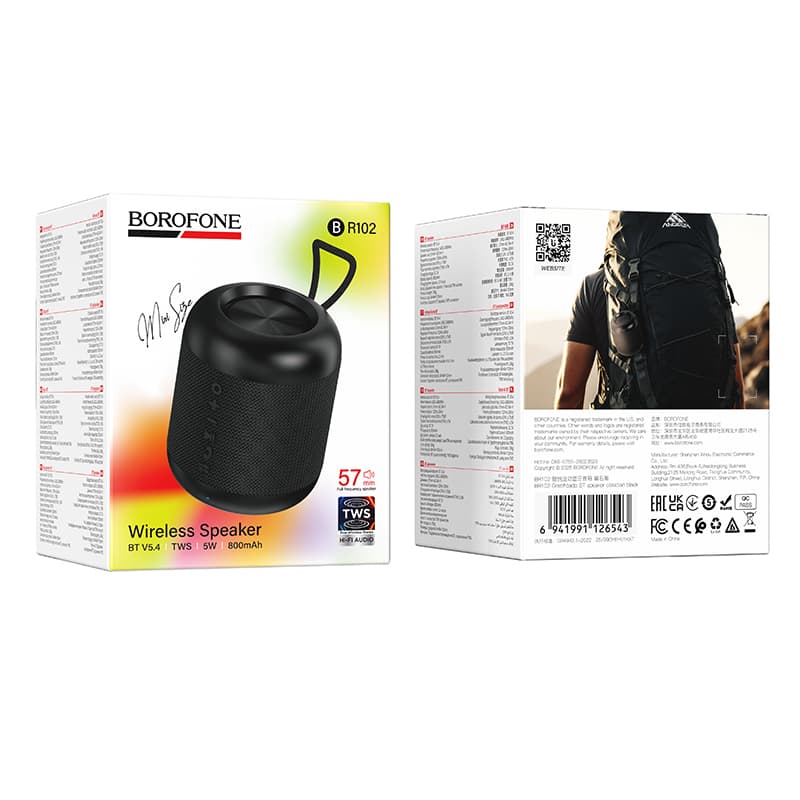 Reproduktor Borofone Portable Bluetooth BR102 Gratificado černý - náhled 5