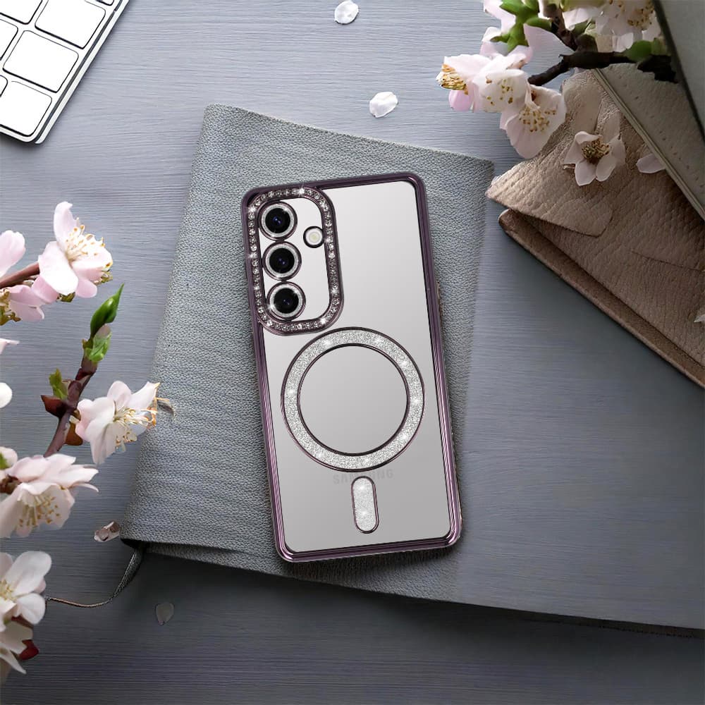 Zadní kryt Bling Magsafe pro Samsung Galaxy A57 5G fialový - náhled 4