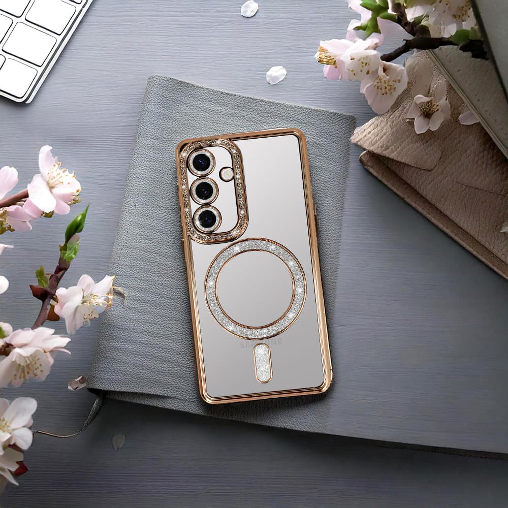 Zadní kryt Bling Magsafe pro Samsung Galaxy S26 Plus zlatý - náhled 4