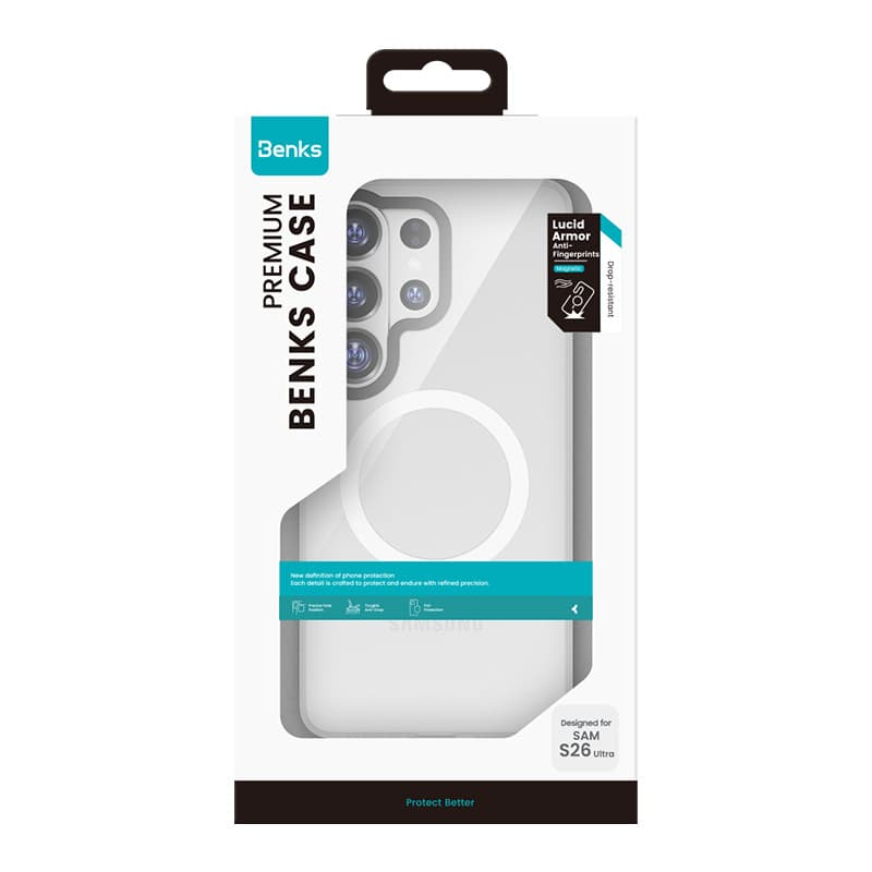 Zadní kryt Benks Magnetic Lucid Armor (A049) pro Samsung Galaxy S26 Plus bílý - náhled 5