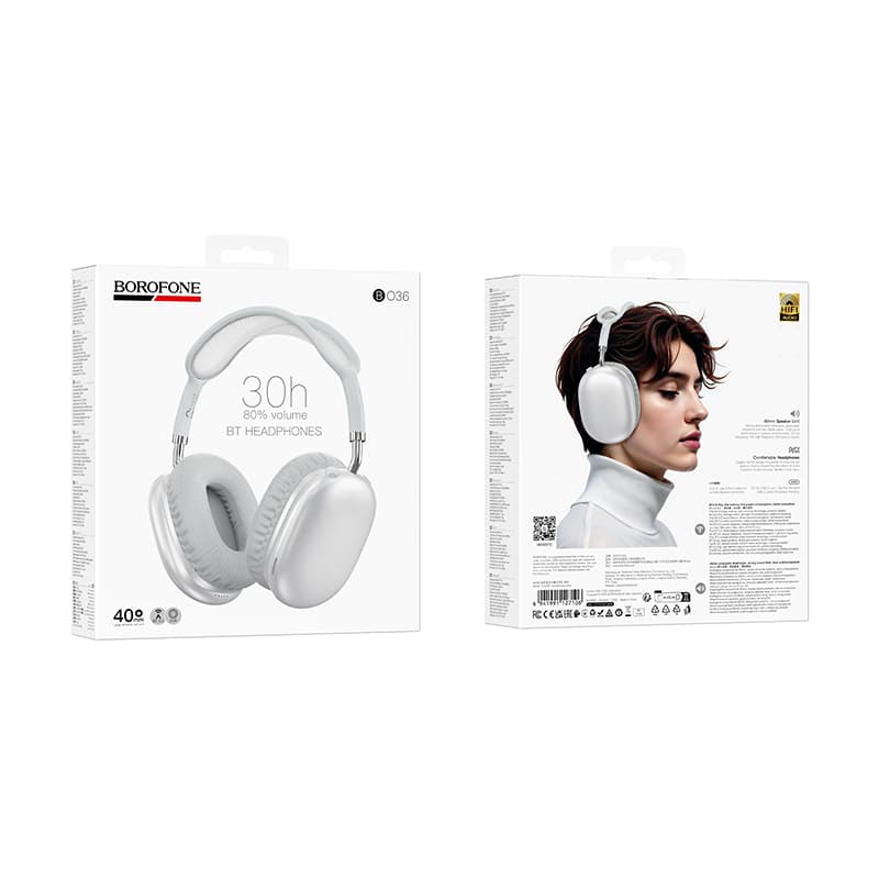 Bluetooth sluchátka Borofone BO36 Tone stříbrná - náhled 5