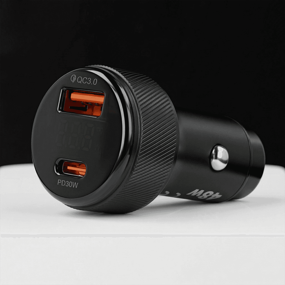 Rychlonabíječka do auta Blavec BS-04B-C Volt 48W s displejem a kabelem USB-C černá - náhled 5