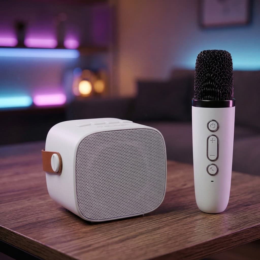 Přenosný Bluetooth reproduktor Blavec WS-07 Karaoke Party s mikrofony bílý - náhled 5