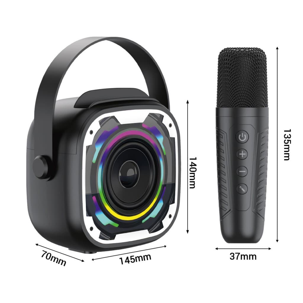 Přenosný Bluetooth reproduktor Blavec WS-08 Karaoke Idol s mikrofony černý - náhled 5
